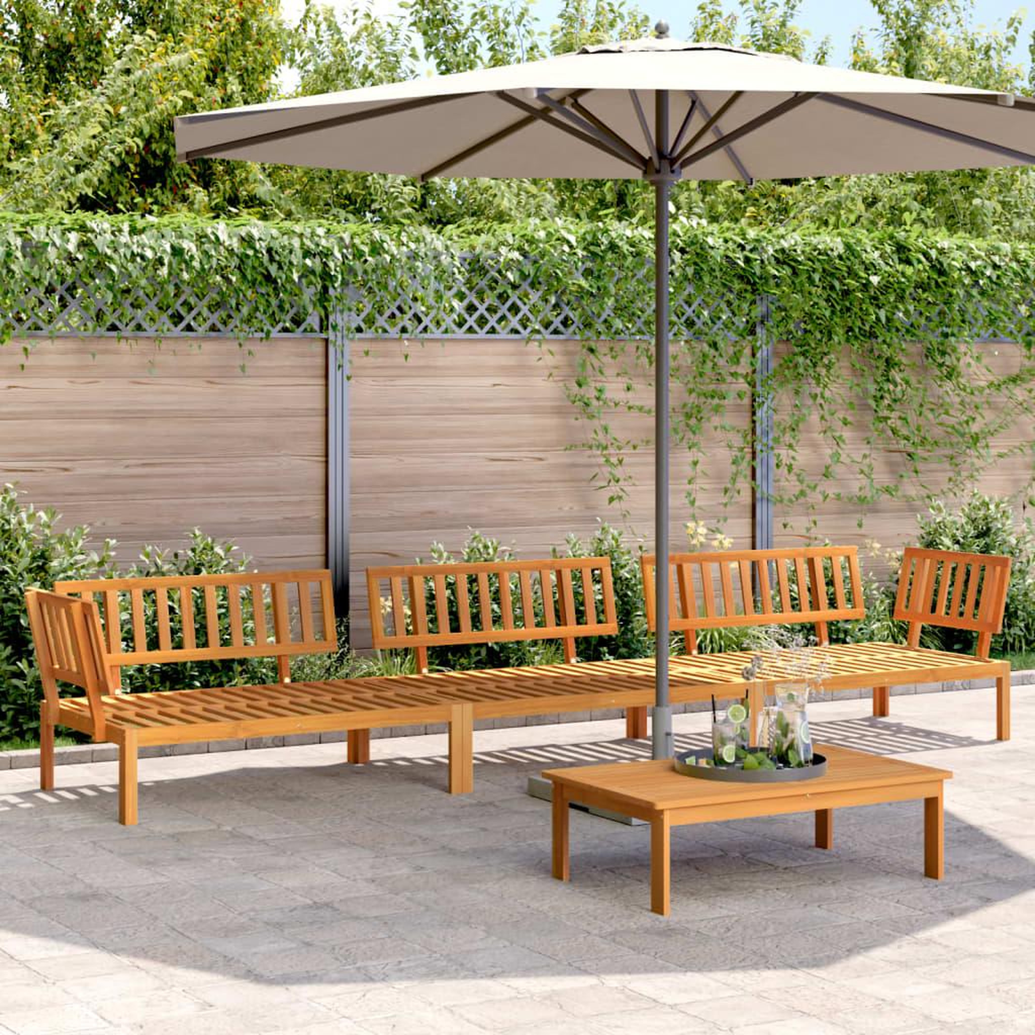 VIDAXL Salon palette de jardin 4 pcs bois d'acacia massif