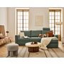 Voir la diapositive 1 : BEST MOBILIER Barrie - canapé d'angle réversible 4 places avec têtière amovible en tissu