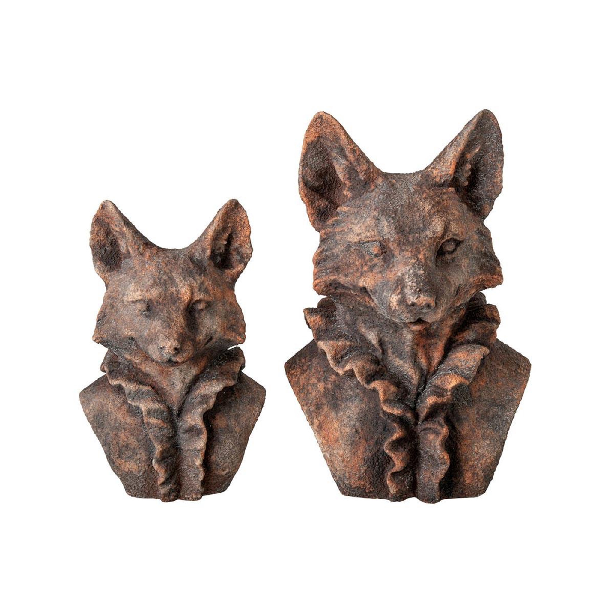 Voir la diapositive 4 : J-LINE Buste de renard déco  zeno  29cm marron