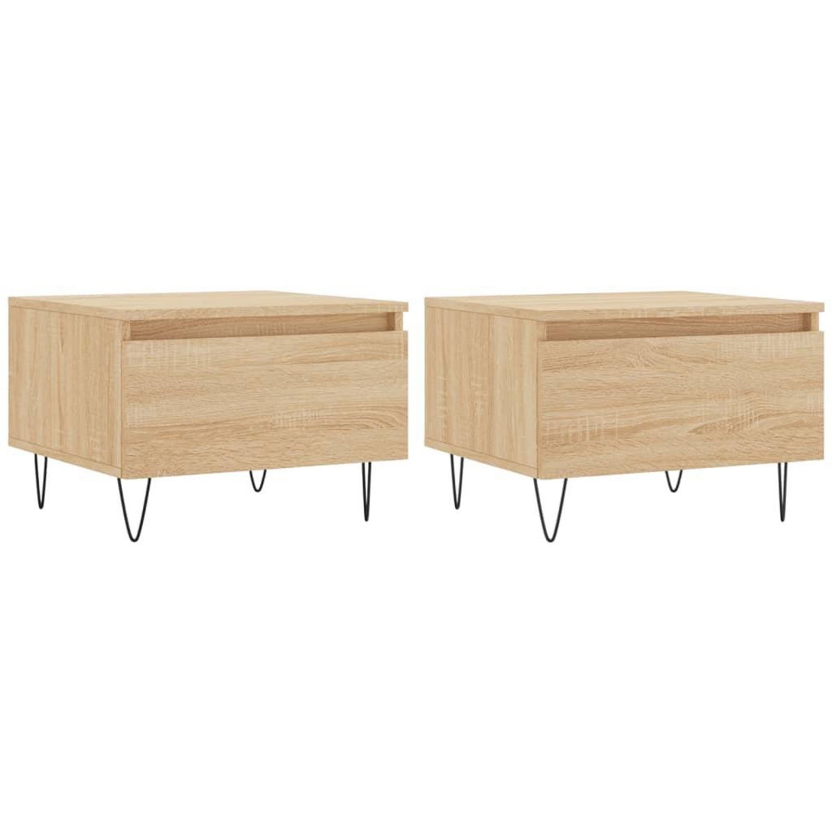 VIDAXL Tables basses 2 pcs chene sonoma 50x46x35 cm bois d'ingenierie