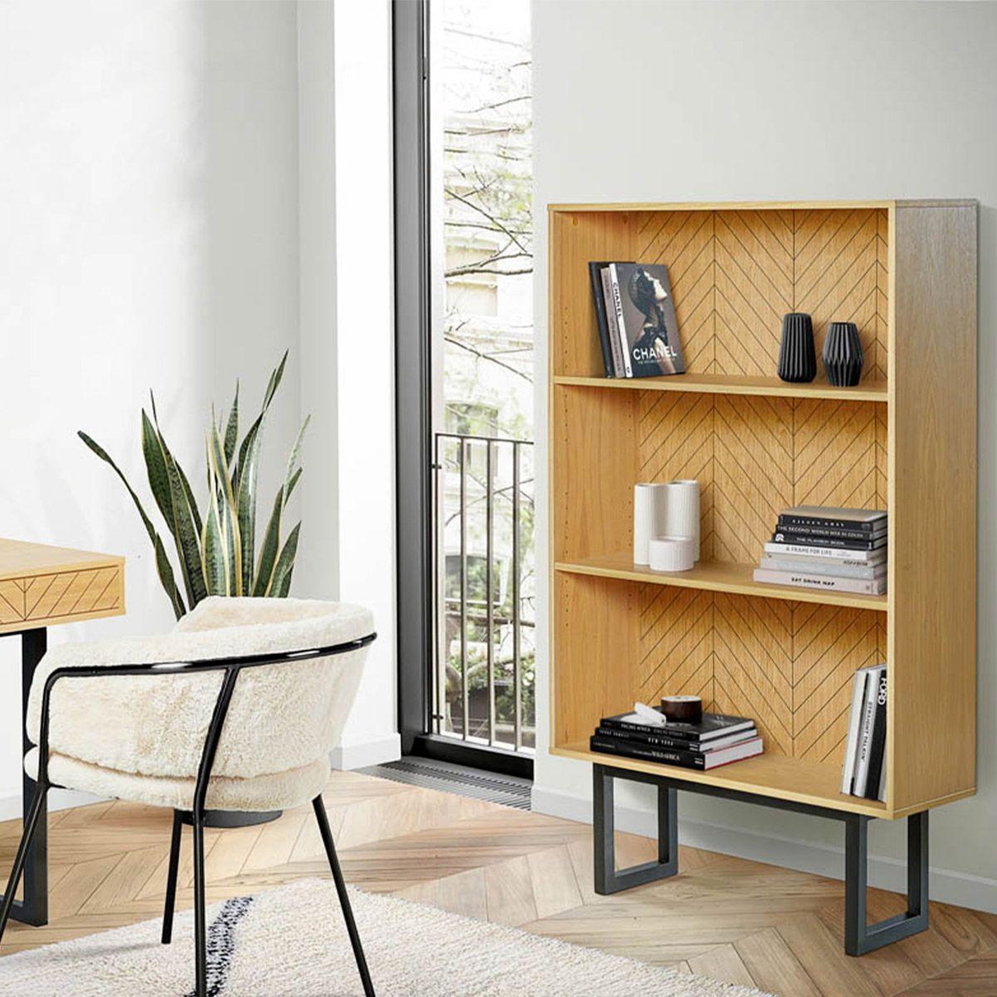 Voir la diapositive 4 : Paris Prix Bibliothèque 3 niveaux  camden  150cm naturel