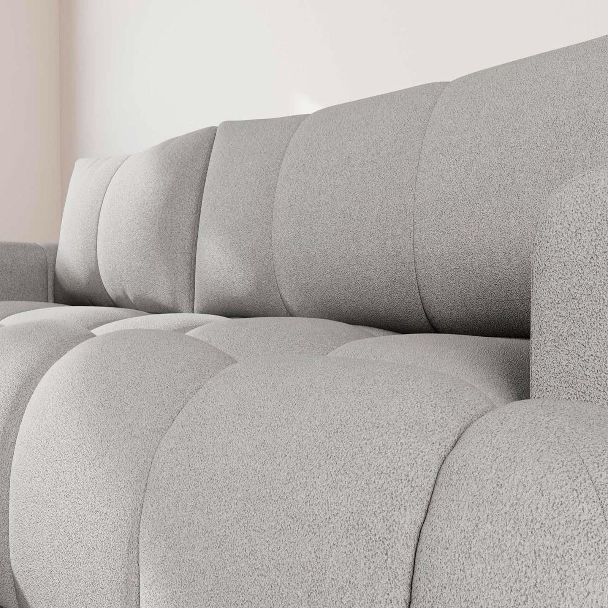 Voir la diapositive 6 : BEST MOBILIER Yulin - canapé d'angle gauche 4 places convertible avec coffre en tissu bouclette