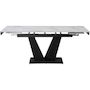 Voir la diapositive 3 : Habitat et Jardin Table à manger extensible en céramique - 160/240 cm - 6 à 10 personnes  Nova  - Blanc marbré gris