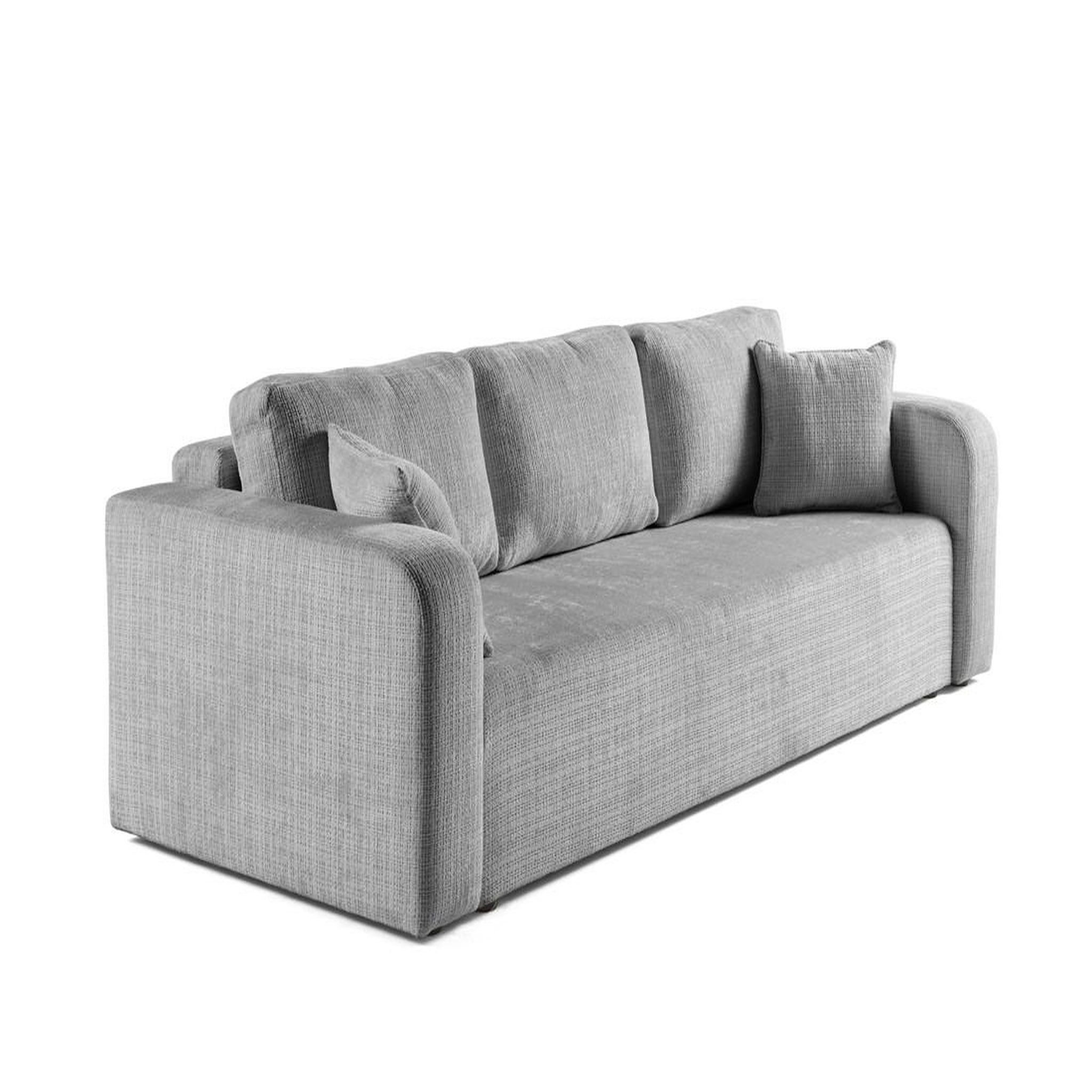 Voir la diapositive 6 : BEST MOBILIER Miro - canapé droit 3 places - convertible avec coffre - en velours texturé