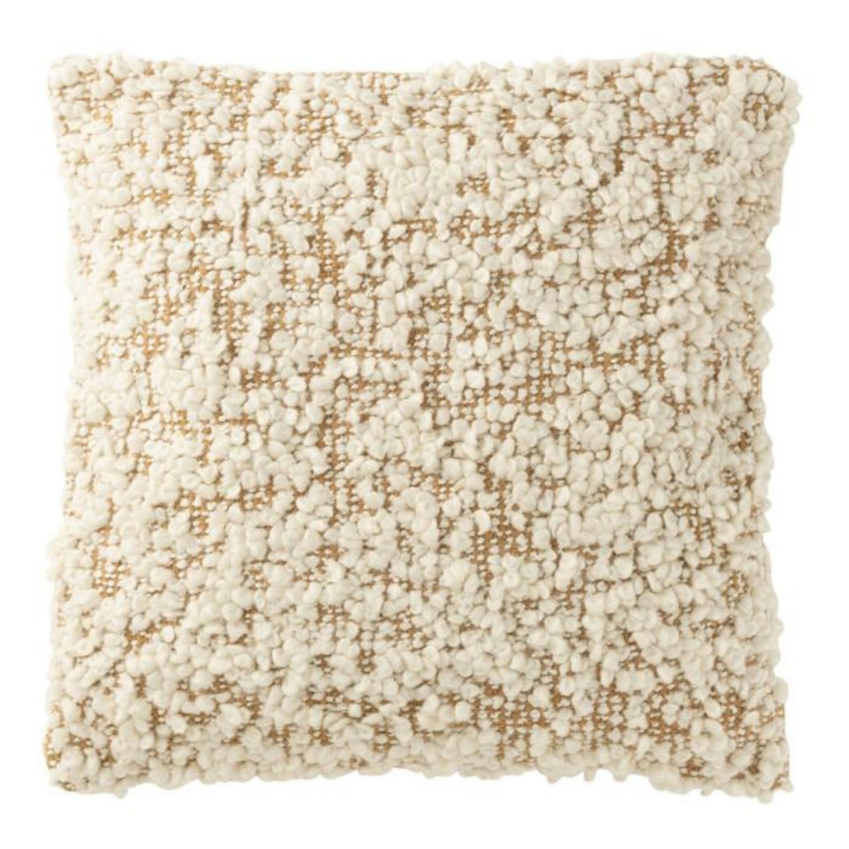 Paris Prix Coussin Bouclette  Elvia  45x45cm Camel & Crème