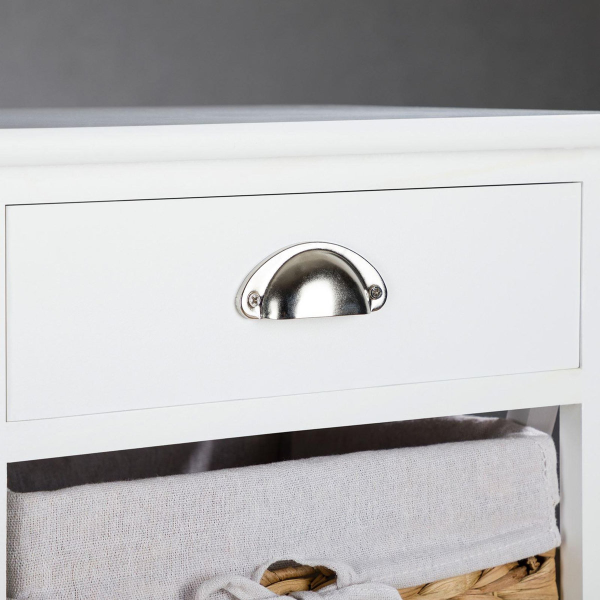 IDIMEX Table de chevet NUSCO avec 1 tiroir et 3 paniers, en bois lasuré