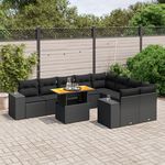 VIDAXL Salon de jardin 10 pcs avec coussins noir resine tressee
