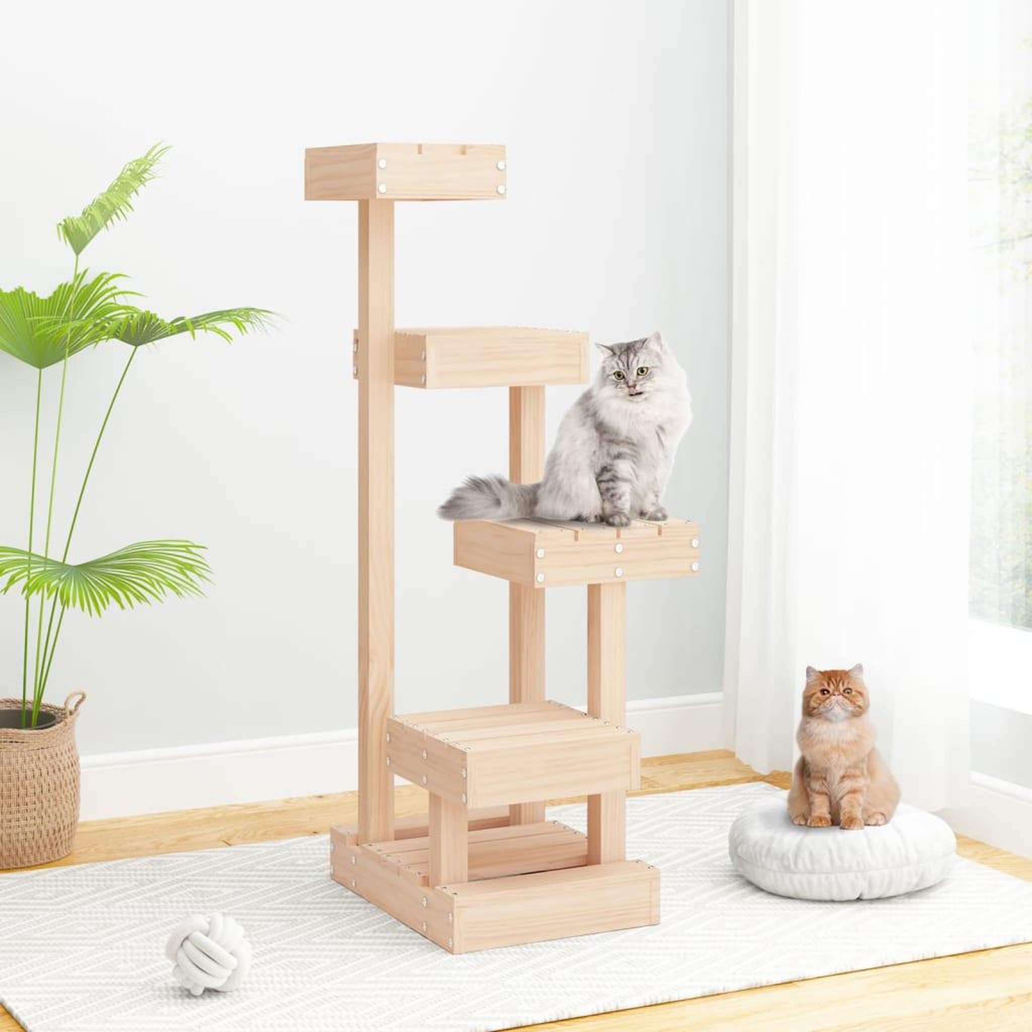 Voir la diapositive 1 : VIDAXL Arbre a chat 45,5x49x103 cm Bois de pin massif