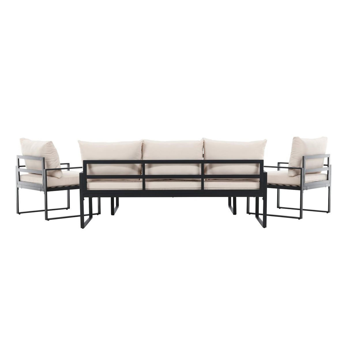 Paris Prix Salon de Jardin 5 Places  Catania  179cm Noir