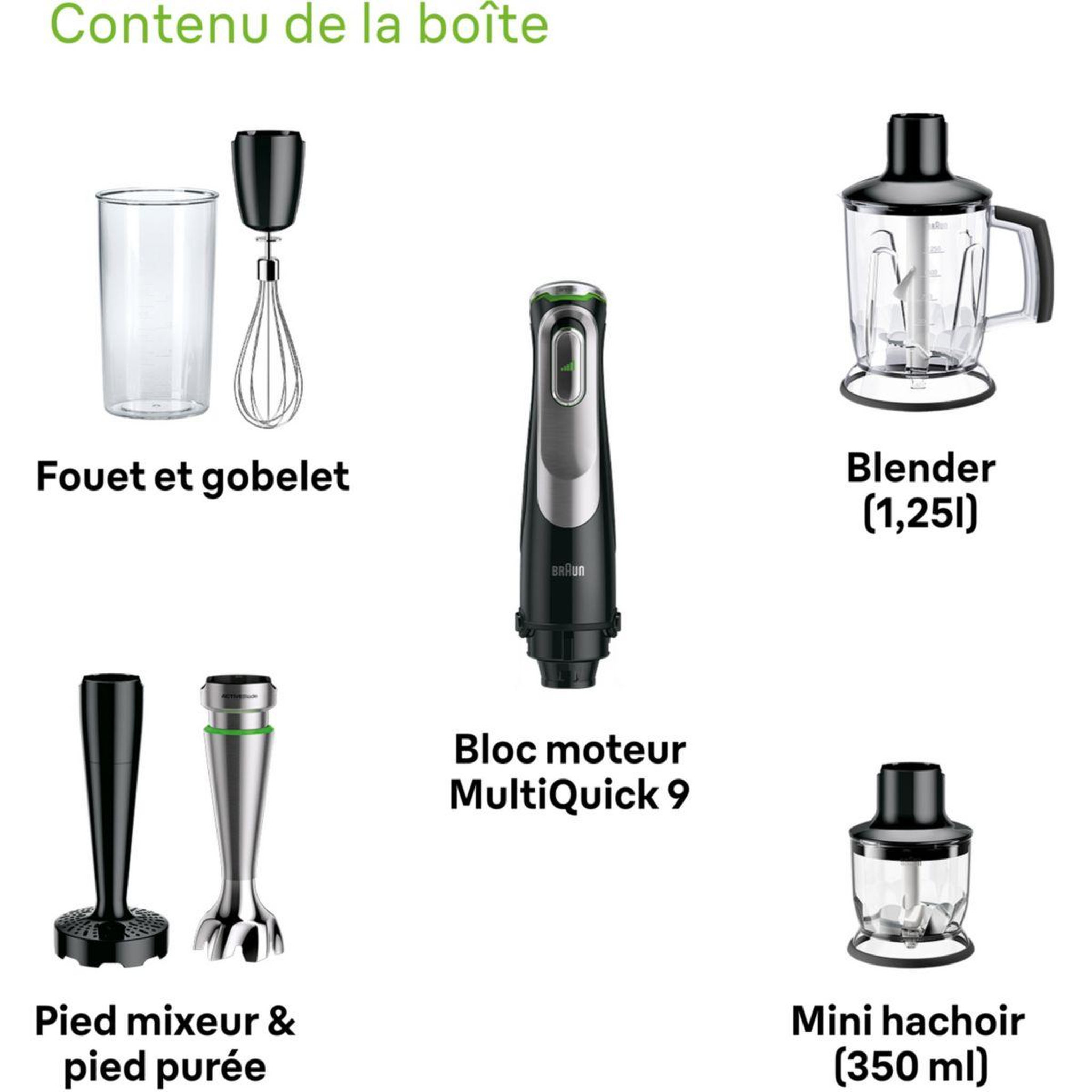 Voir la diapositive 3 : BRAUN Mixeur multi quick 9 mq9147x