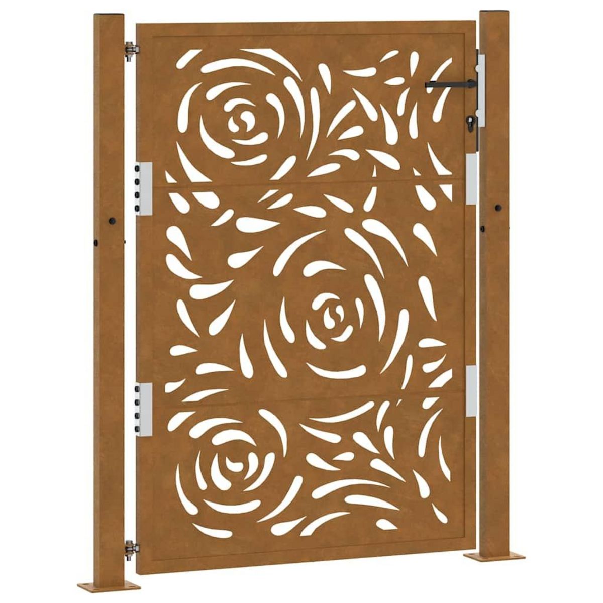 VIDAXL Porte de jardin acier resistant aux intemperies design flamme