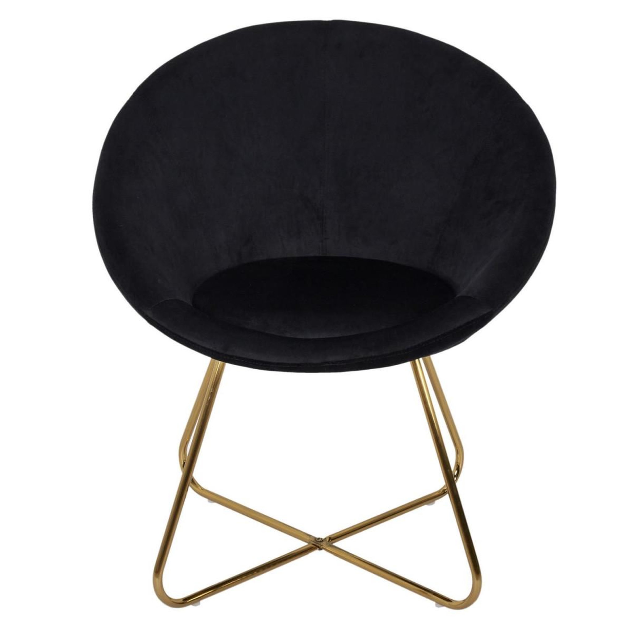 Voir la diapositive 2 : The Home Deco Factory Fauteuil Design Velours  Karl  83cm Noir
