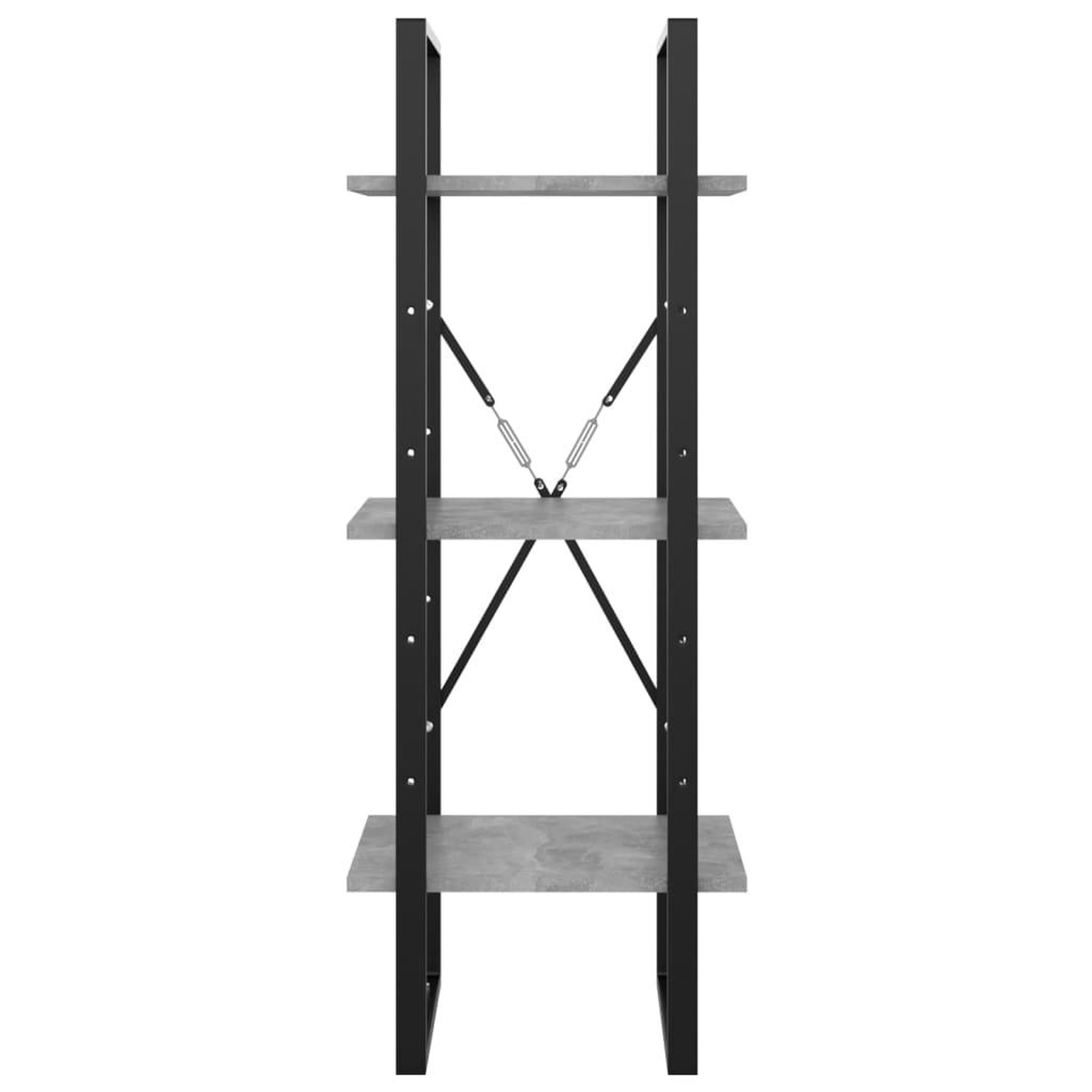 Voir la diapositive 5 : VIDAXL Bibliotheque a 3 niveaux gris beton 40x30x105cm bois ingenierie