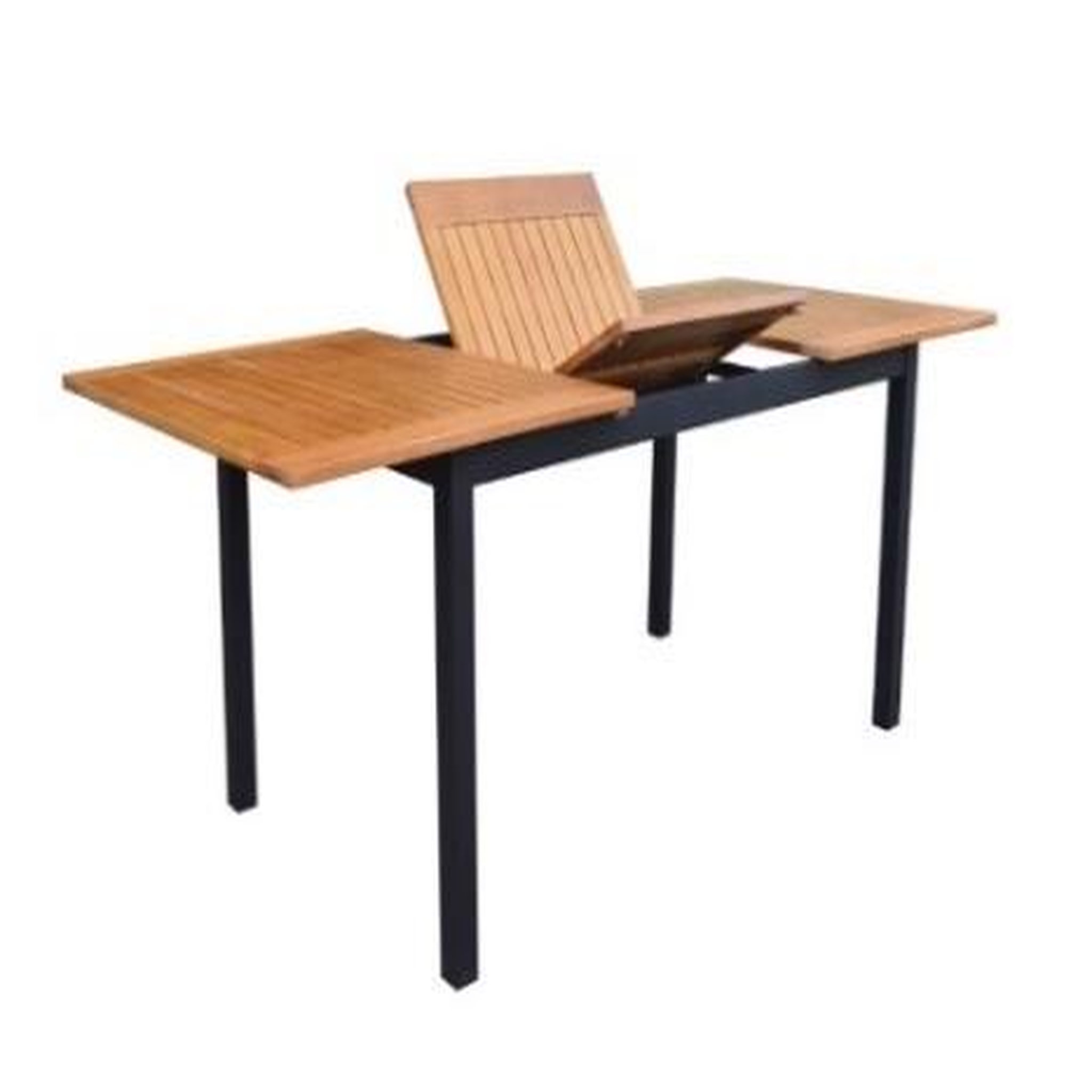 Proloisirs Table de jardin Balito en aluminium/acacia FSC - 160/220 x 90 cm - graphite