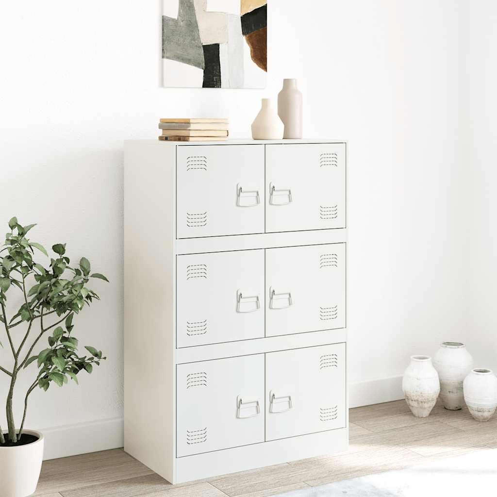 Voir la diapositive 3 : VIDAXL Buffet blanc 67x39x107 cm acier