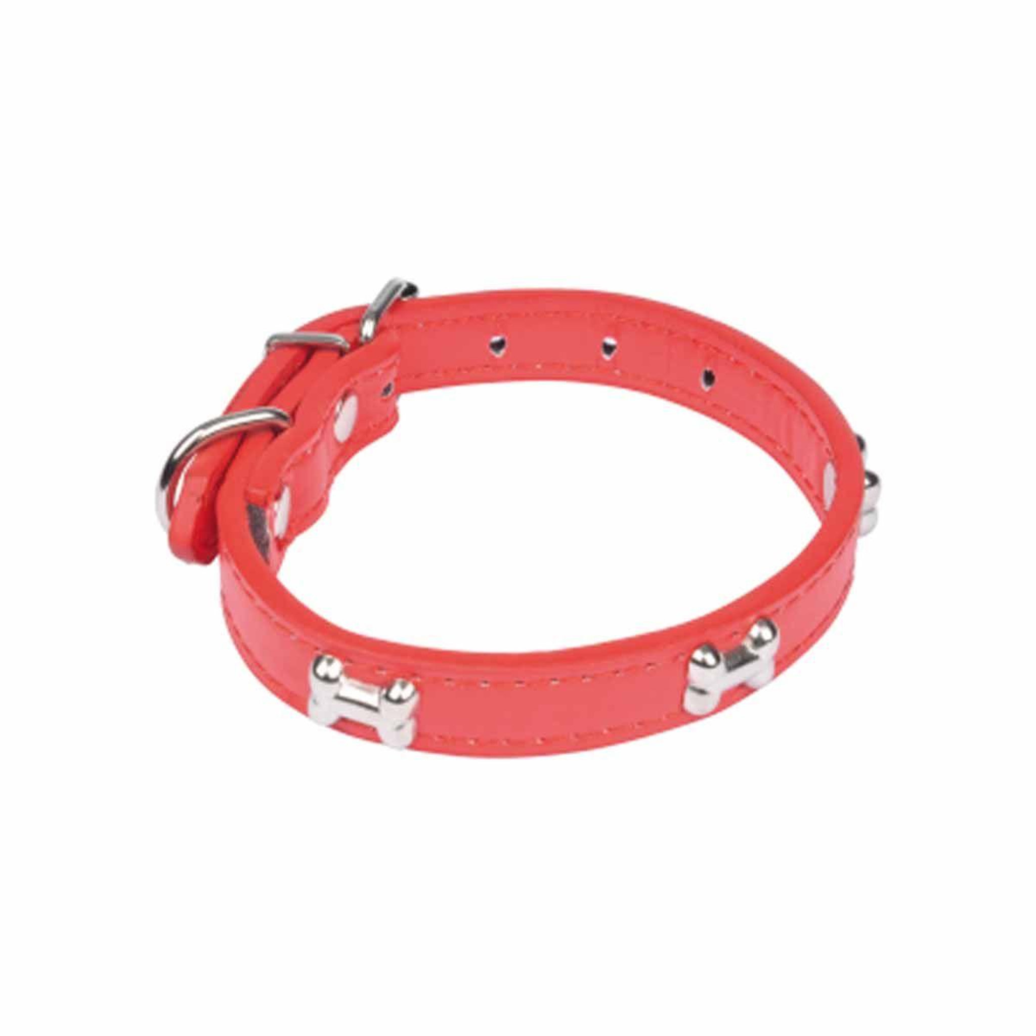 HOMEA Collier fantaisie pour chien  os  35cm rouge