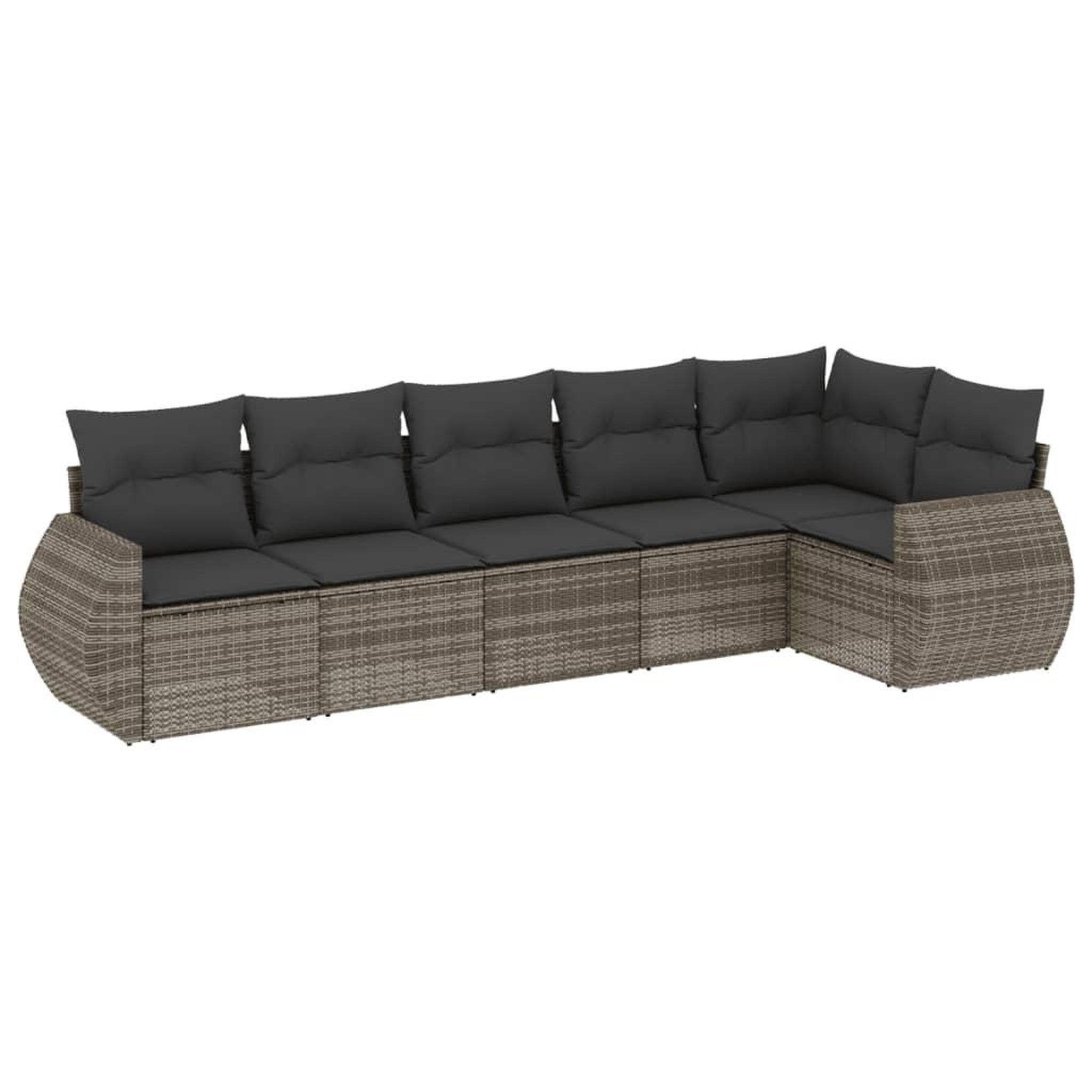 Voir la diapositive 2 : VIDAXL Salon de jardin 6 pcs avec coussins gris resine tressee