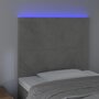 Voir la diapositive 3 : VIDAXL Tete de lit a LED Gris clair 100x5x118/128 cm Velours