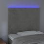Voir la diapositive 3 : VIDAXL Tete de lit a LED Gris clair 100x5x118/128 cm Velours