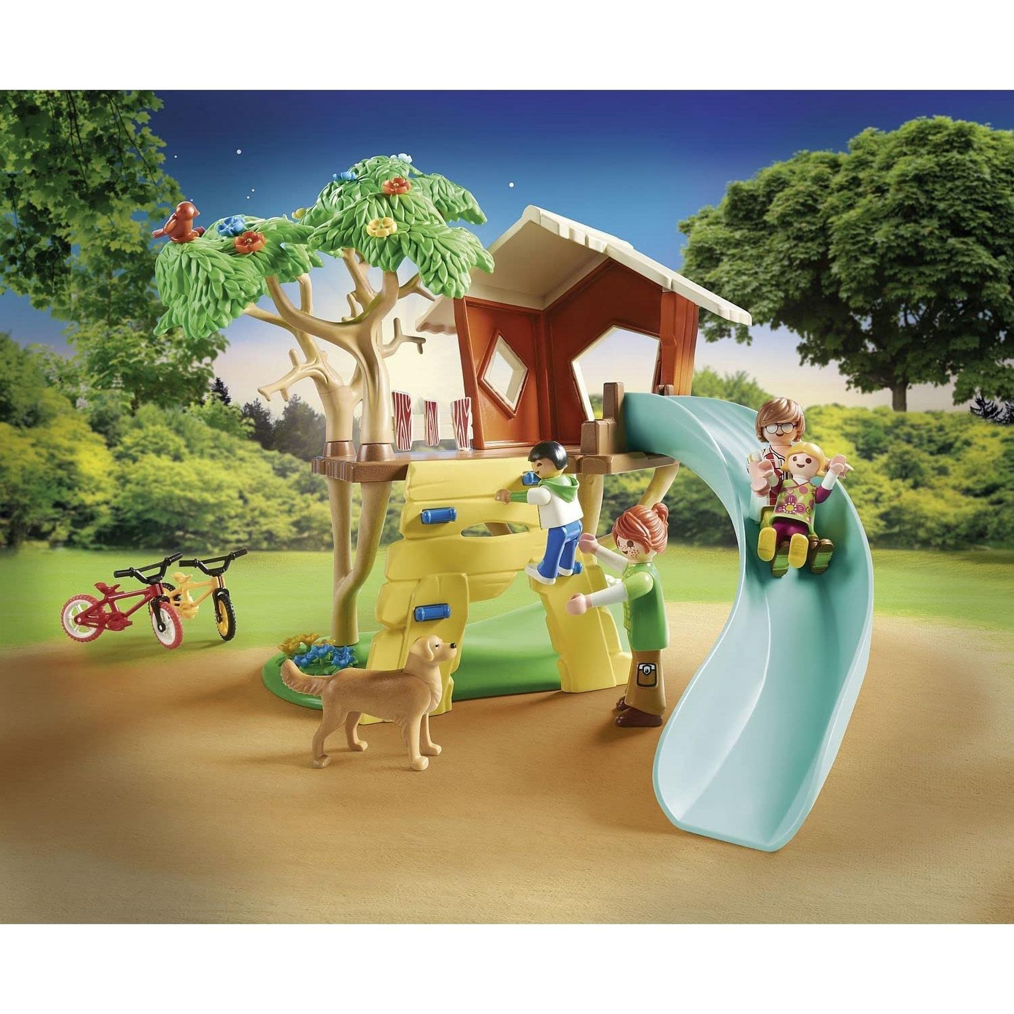 Voir la diapositive 3 : PLAYMOBIL Family Fun Cabane dans les arbres et toboggan