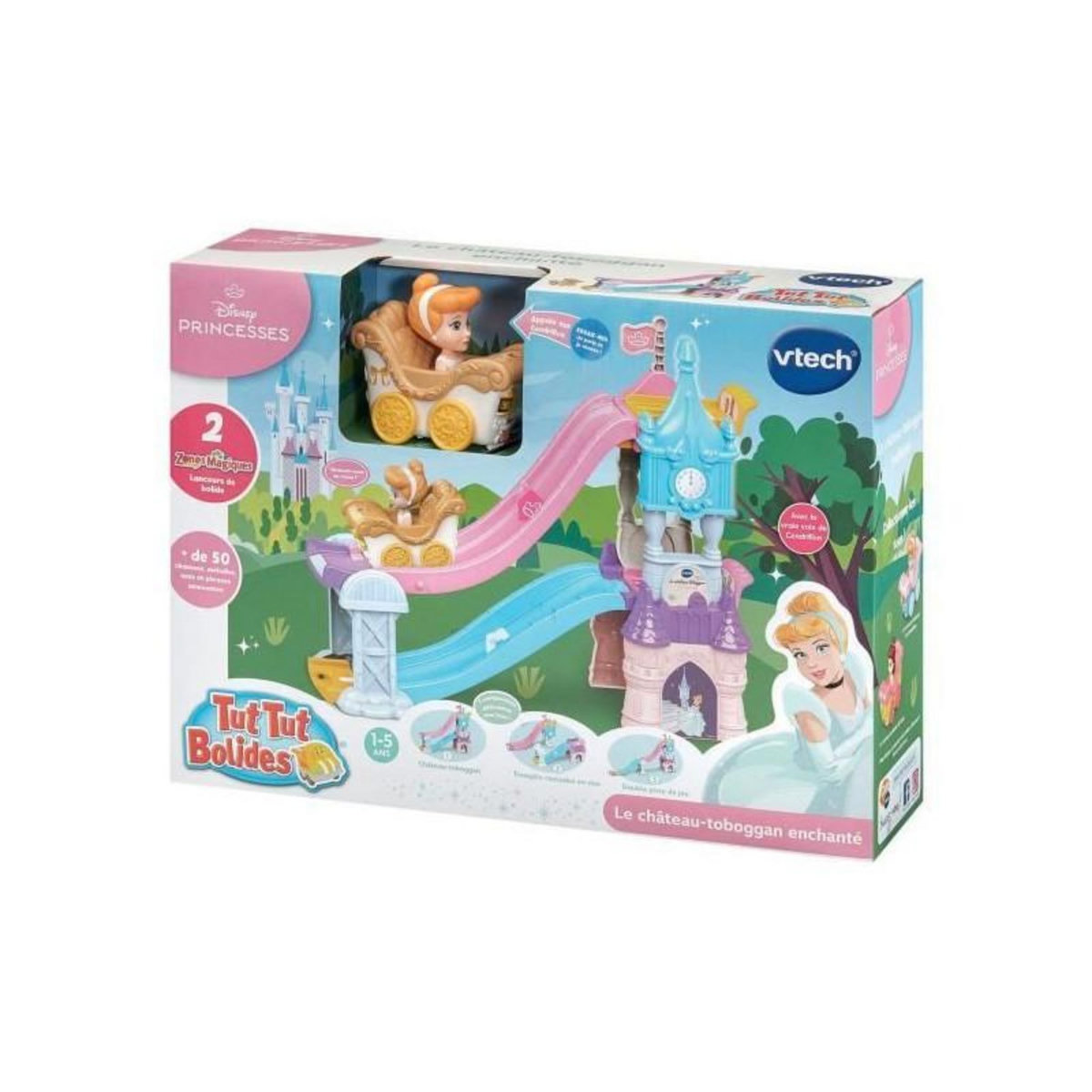 VTECH VTECH TUT TUT BOLIDES DISNEY PRINCESSES - CHÂTEAU - TOBOGGAN ENCHANTÉ (+ LE CARROSSE MARIAGE ENCHANTÉ DE CENDRILLON)