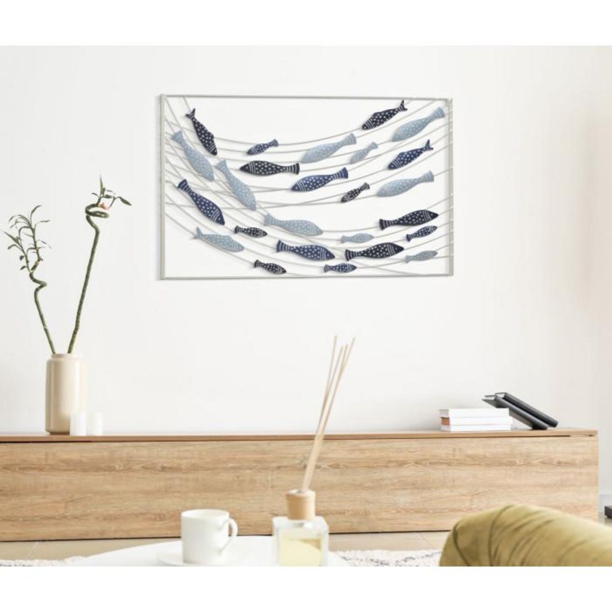 Paris Prix Décoration Murale Encadrée en Métal  Pesci  96cm Multicolore