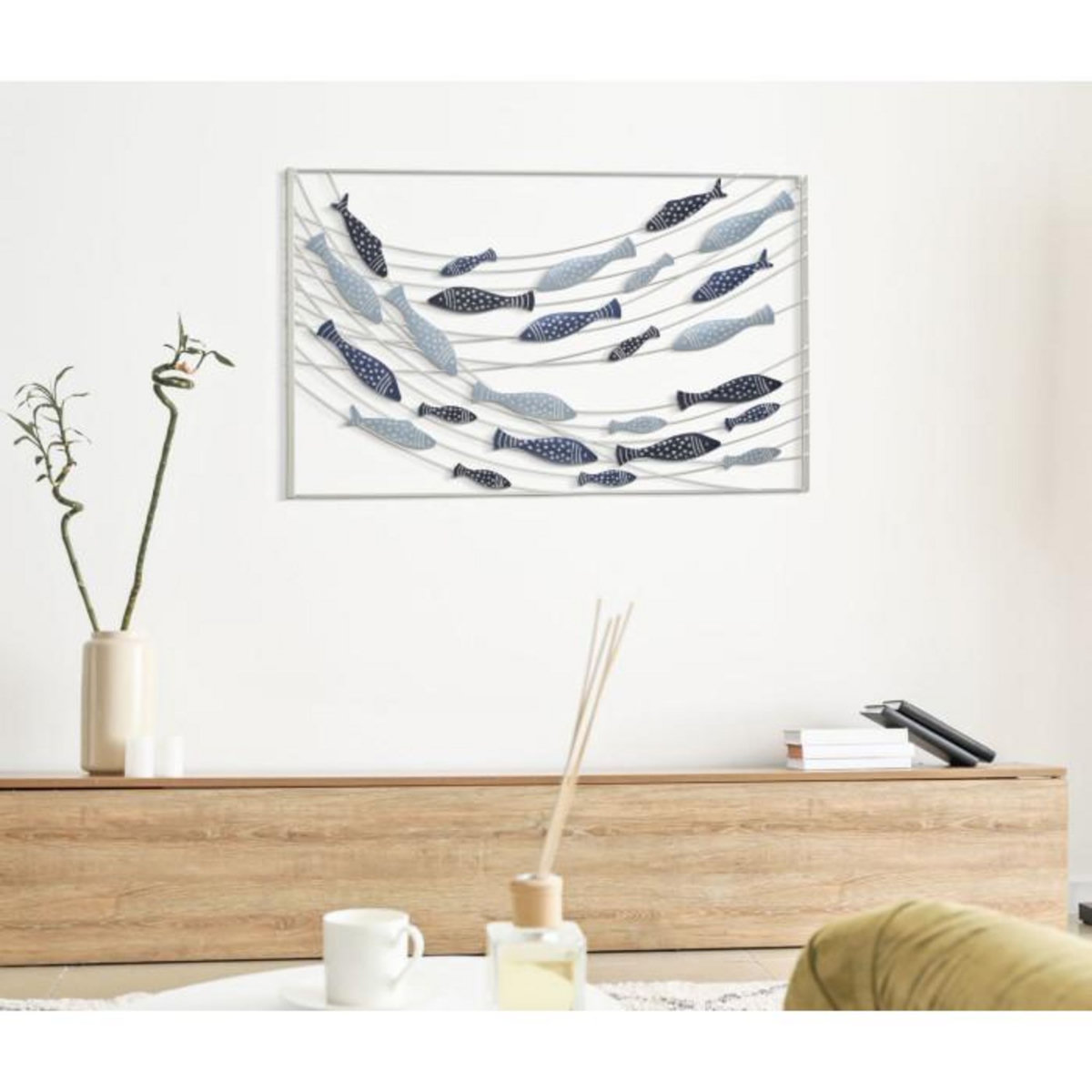 Paris Prix Décoration Murale Encadrée en Métal  Pesci  96cm Multicolore