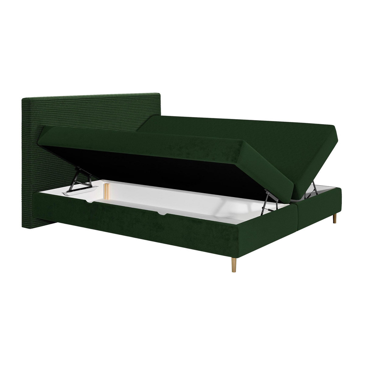 BEST MOBILIER Rafaela - lit boxspring - 180x200 - coffres et surmatelas inclus - en velours