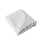 TOILINUX Nappe rectangulaire avec bordure jute LINA. Coloris disponibles : Blanc, Beige, Gris