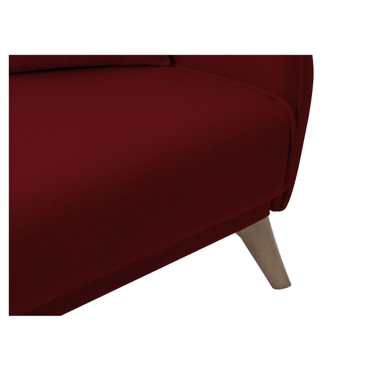 Canapé droit convertible 3 places tissu pieds bois clair BONJO