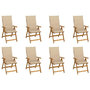 Voir la diapositive 1 : VIDAXL Chaises pliables de jardin avec coussins lot de 8 Bois d'acacia