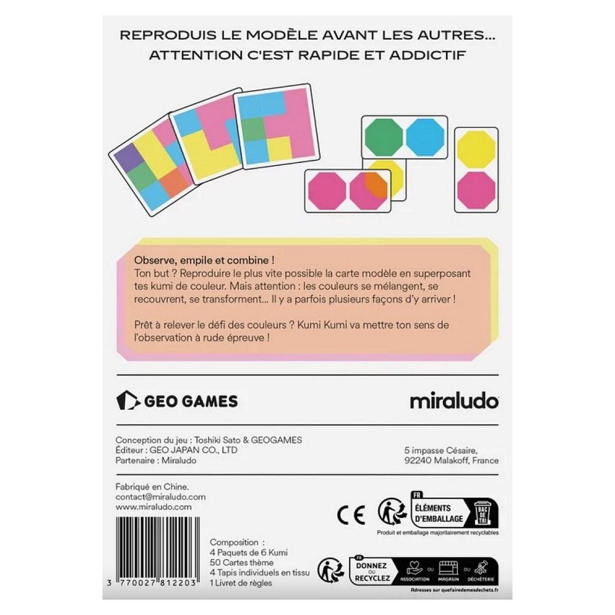 Voir la diapositive 2 : Gigamic Kumi Kumi - jeu d ambiance et d observation
