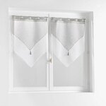 Paris Prix Paire de Voilages  Duetto  60x160cm Gris & Blanc