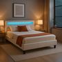 Voir la diapositive 2 : IDIMEX Lit LED double RIOJA 140x190 cm, avec sommier, revêtement tissu