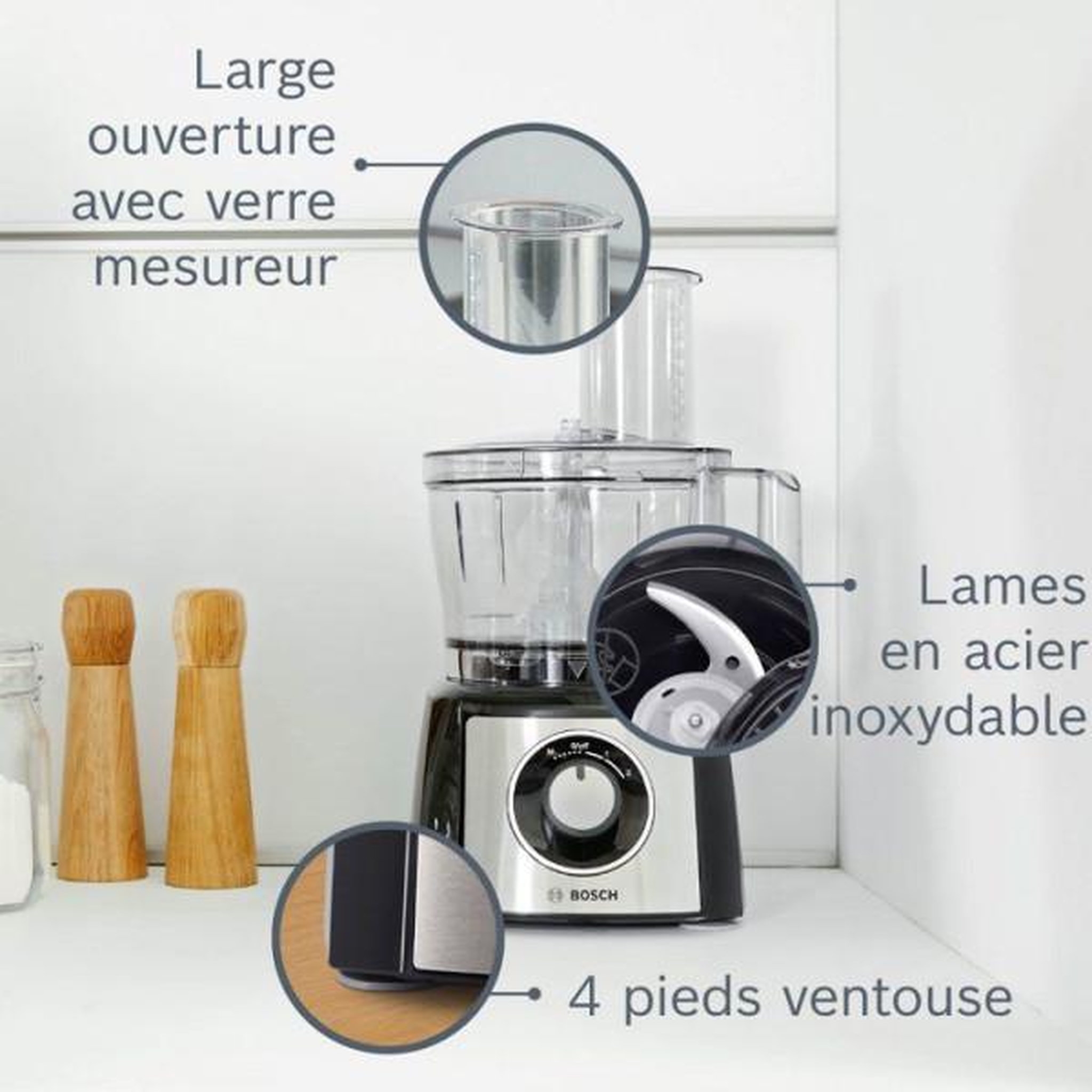 Voir la diapositive 3 : BOSCH Robot multifonction Bosch MCM3PM386 2,3 L Noir - Transparent 900 W