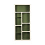 Voir la diapositive 6 : SWEEEK Etagère bibliothèque organique décor bois 8 compartiments kaki - Agatha