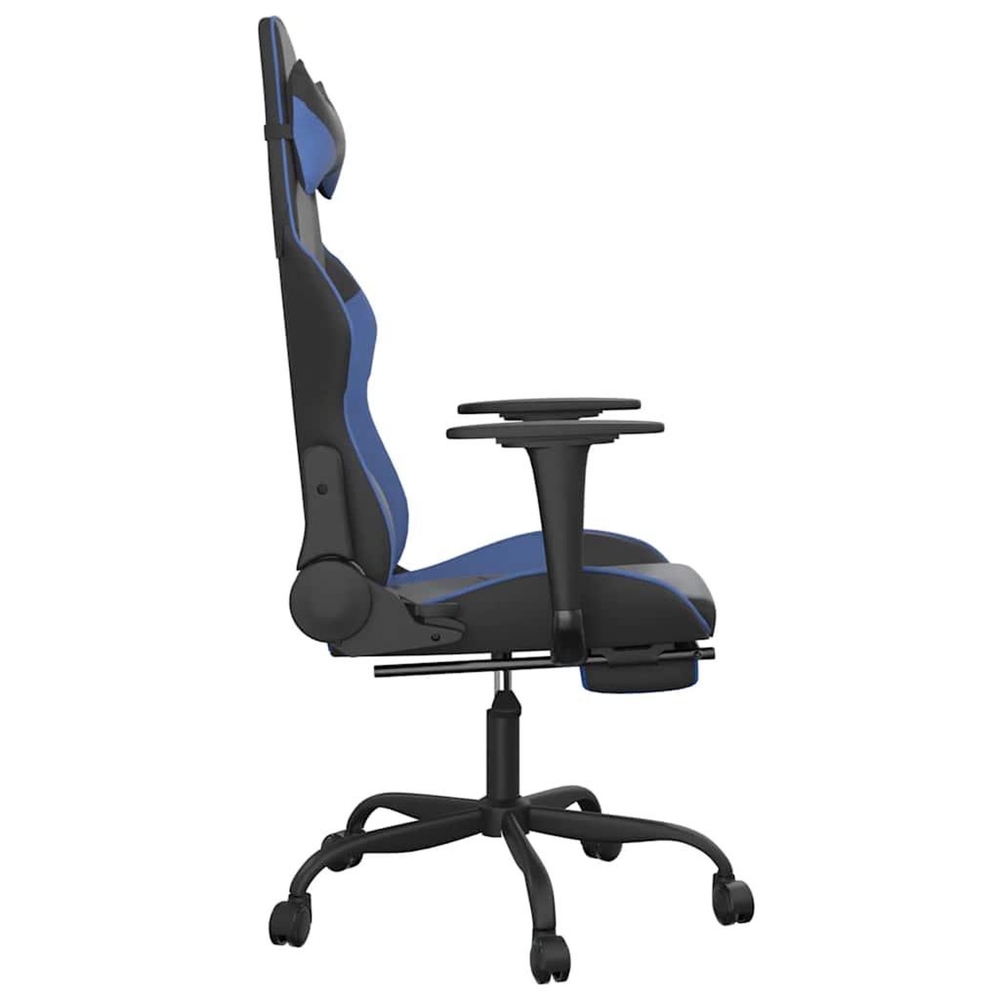 Voir la diapositive 5 : VIDAXL Chaise de jeu de massage et repose-pied Noir et bleu Similicuir