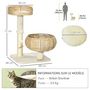 Voir la diapositive 3 : PAWHUT Arbre à chat griffoir 2 niveaux hauteur 72 cm poteau sisal avec niche et plate-forme 1 balle suspendue beige