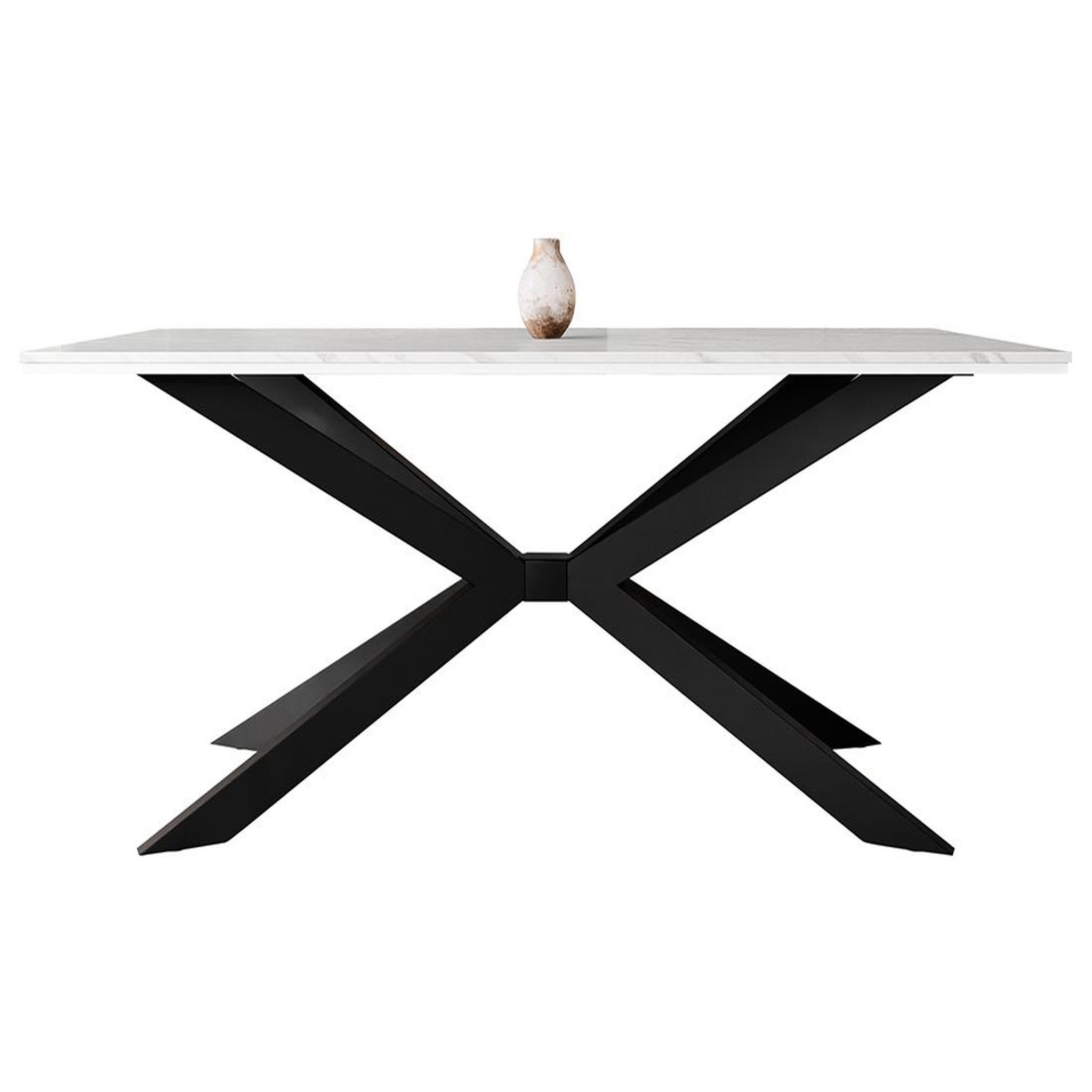 Voir la diapositive 5 : BEST MOBILIER Casey - table à manger - plateau effet marbre - pieds en métal - 4 à 8 personnes
