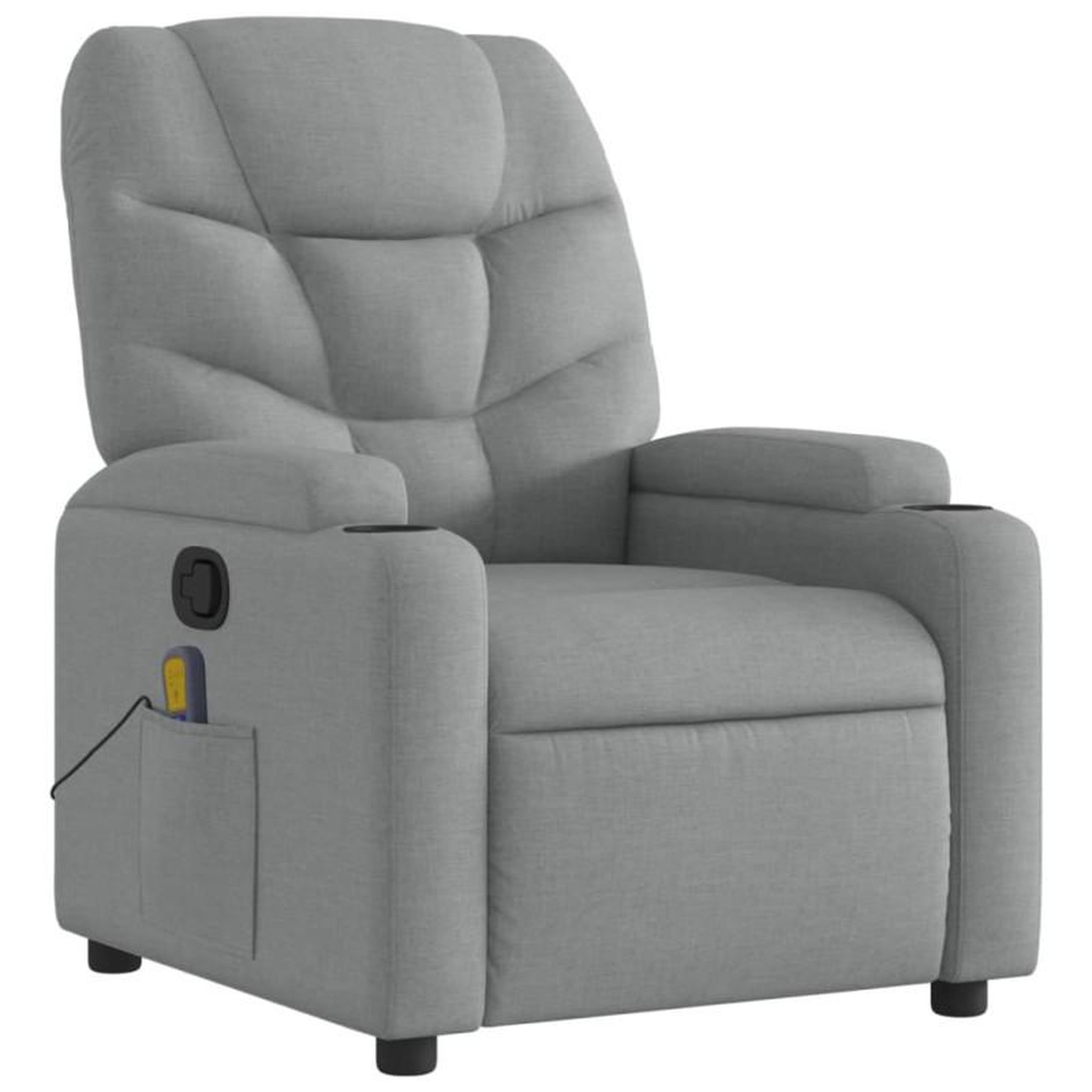 Voir la diapositive 3 : VIDAXL Fauteuil de massage inclinable Gris clair Tissu
