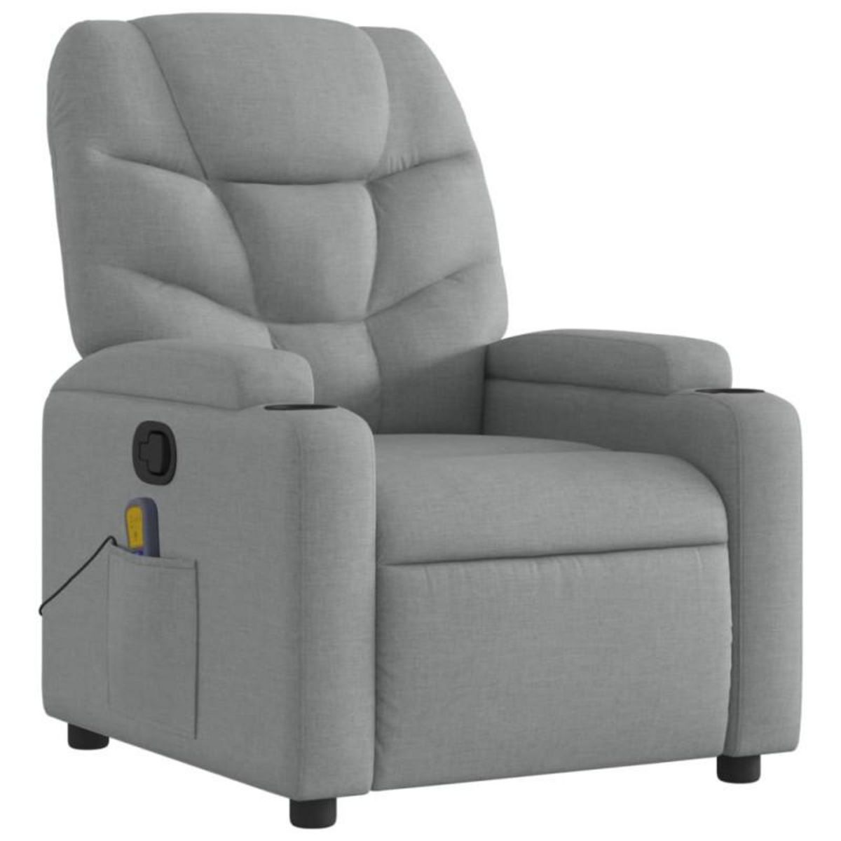 VIDAXL Fauteuil de massage inclinable Gris clair Tissu