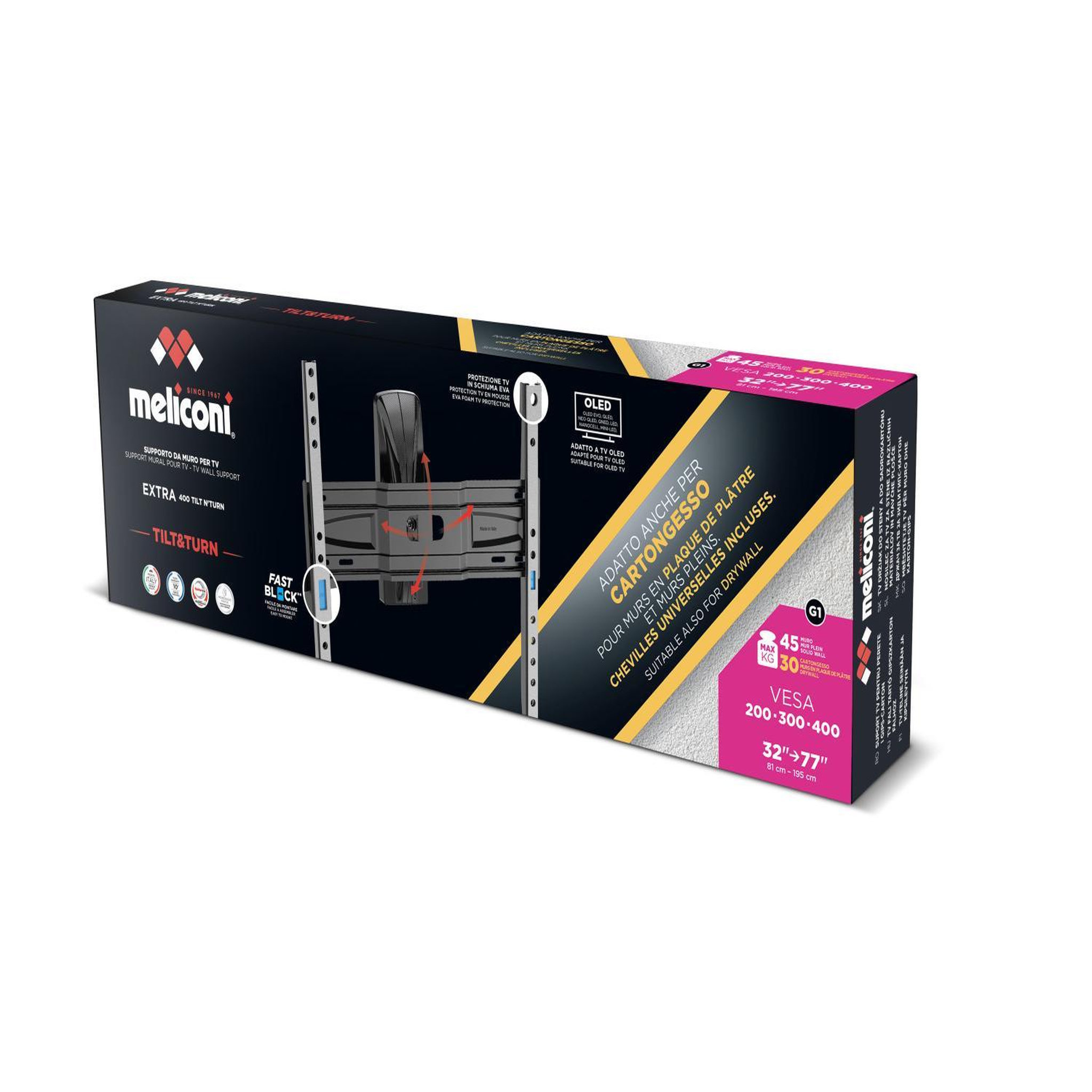 Voir la diapositive 3 : Meliconi Meliconi 480877 support pour téléviseur 195,6 cm (77 ) noir