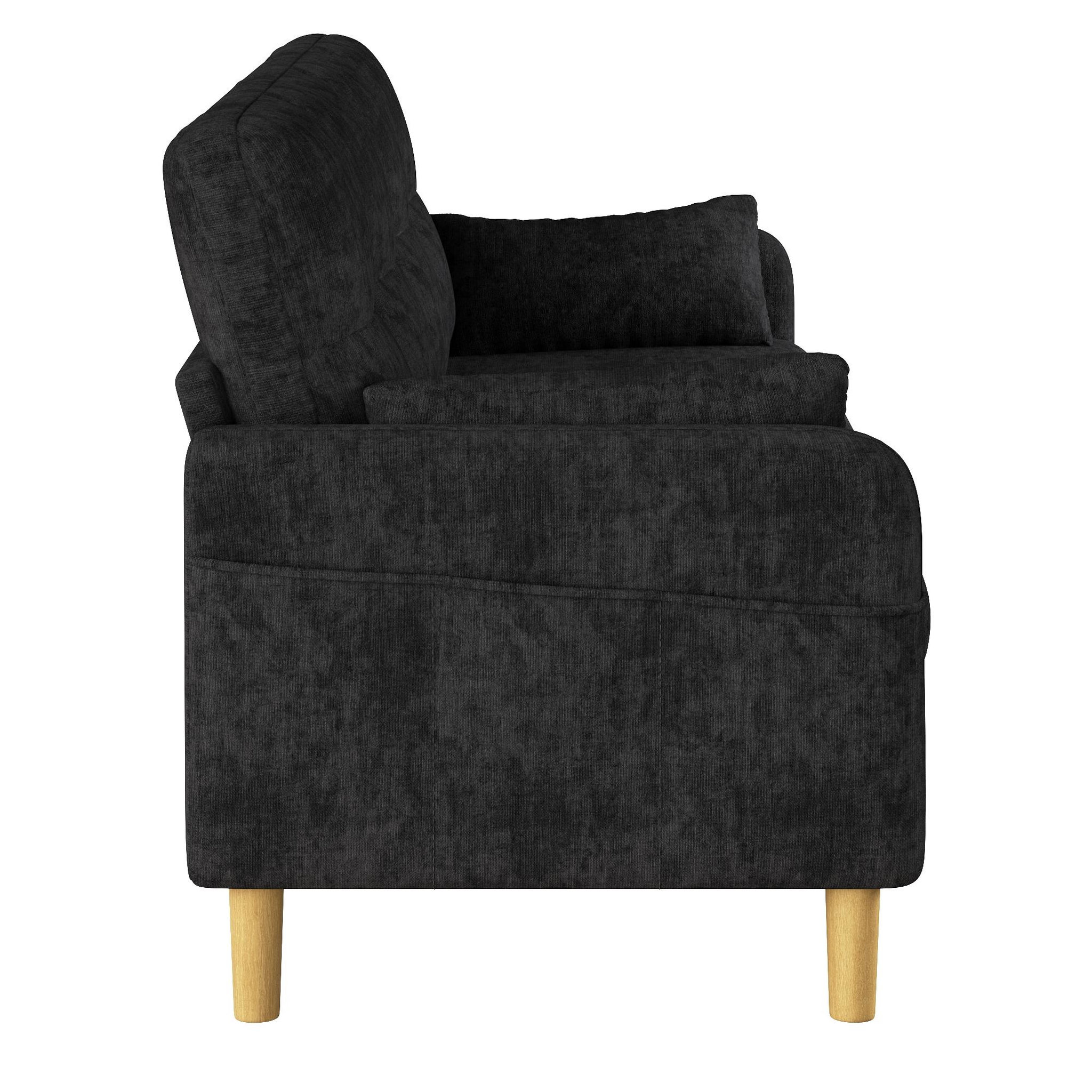 Voir la diapositive 6 : MERAX Canapé 2 places compact avec 2 coussins rangement latéral tissu chenille