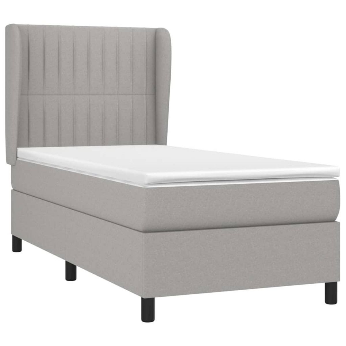 VIDAXL Sommier a lattes de lit avec matelas Gris clair 80x200 cm Tissu