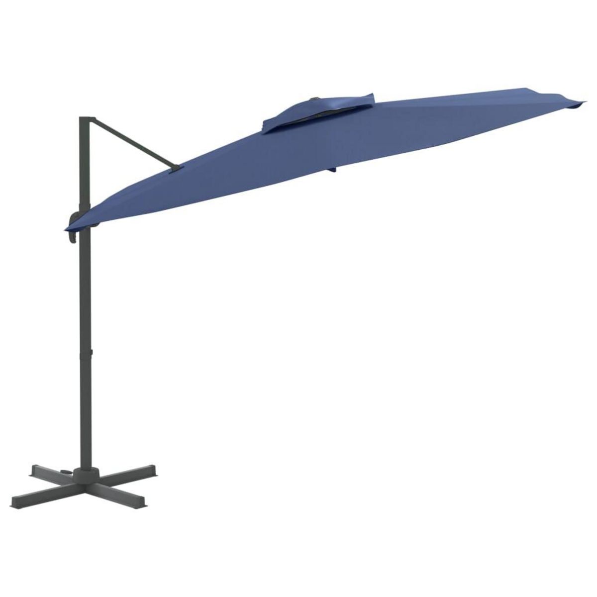 VIDAXL Parasol cantilever a double toit Bleu azure 400x300 cm