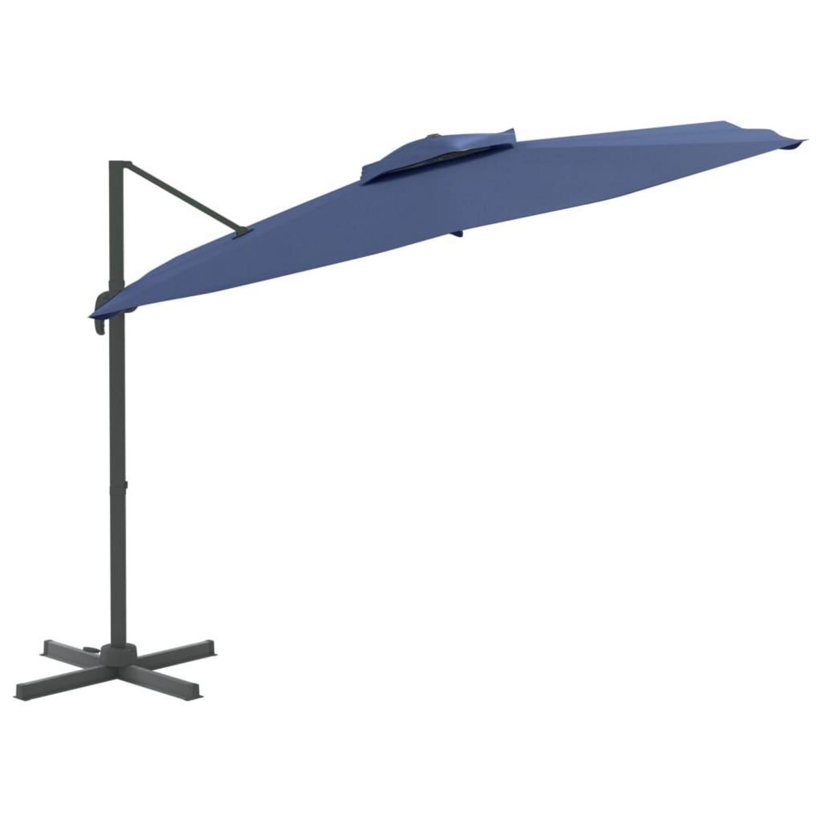 VIDAXL Parasol cantilever a double toit Bleu azure 400x300 cm