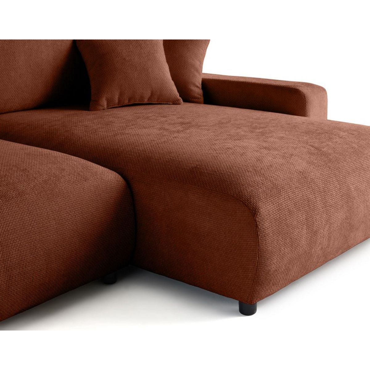 LISA DESIGN Pivoine - canapé d'angle réversible - 4 places - convertible avec coffre - en velours texturé