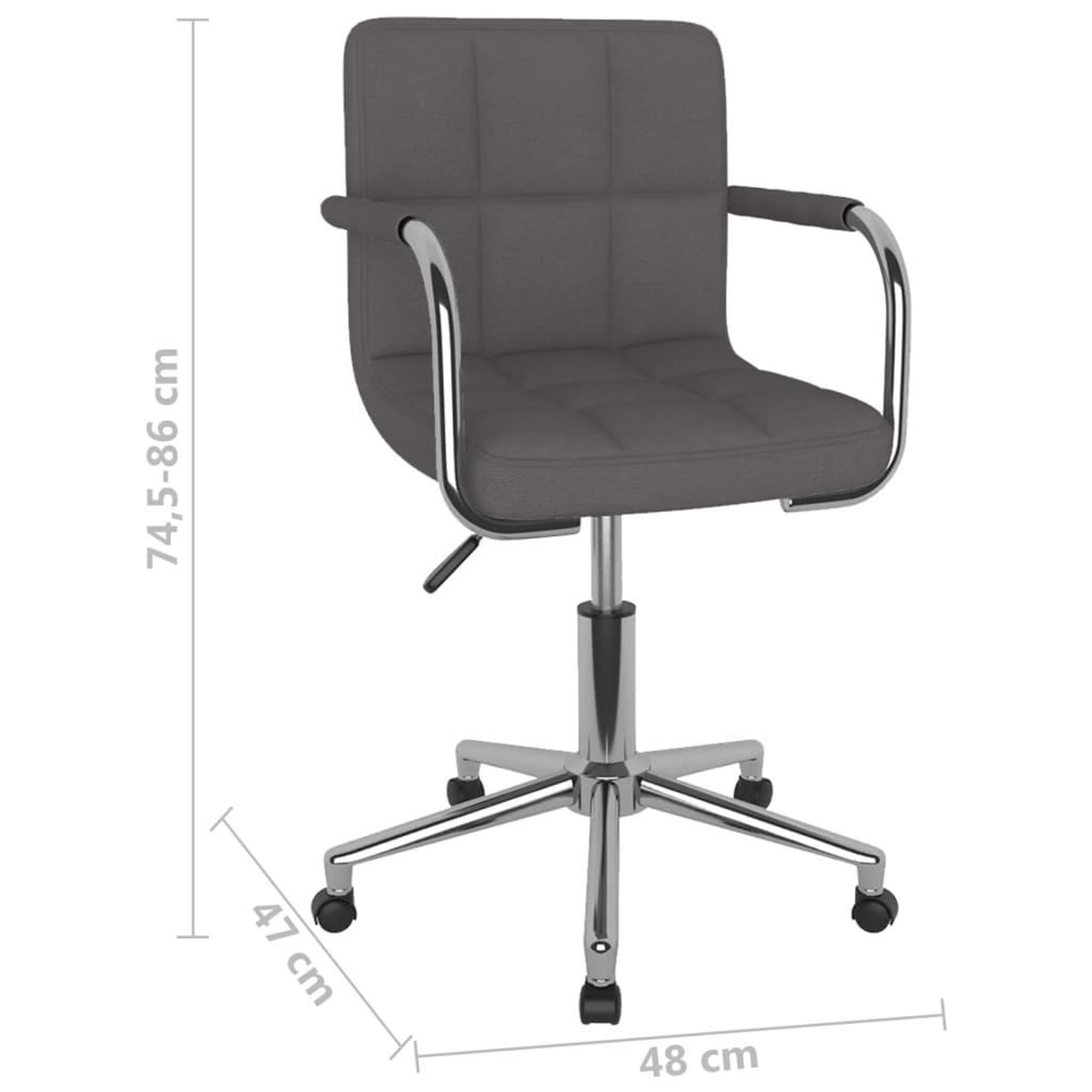 Voir la diapositive 6 : VIDAXL Chaise pivotante de bureau Taupe Tissu