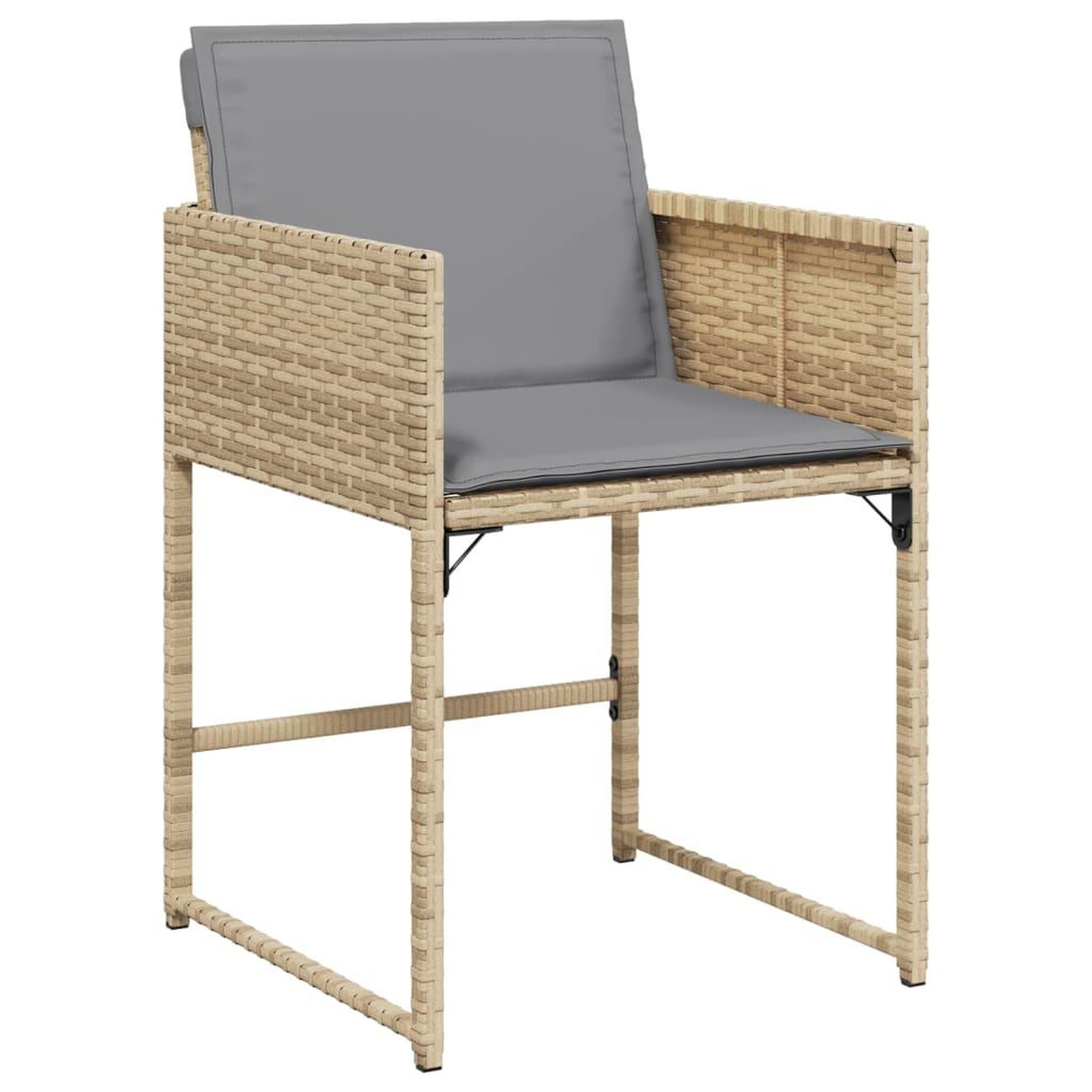 Voir la diapositive 3 : VIDAXL Chaises de jardin avec coussins lot de 4 melange beige