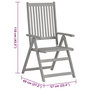 Voir la diapositive 6 : VIDAXL Chaises inclinables de jardin lot de 6 et coussins Bois acacia